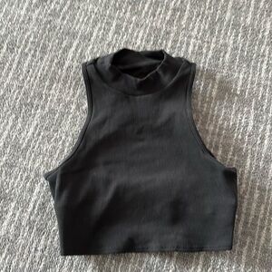 Black ALO halter workout top